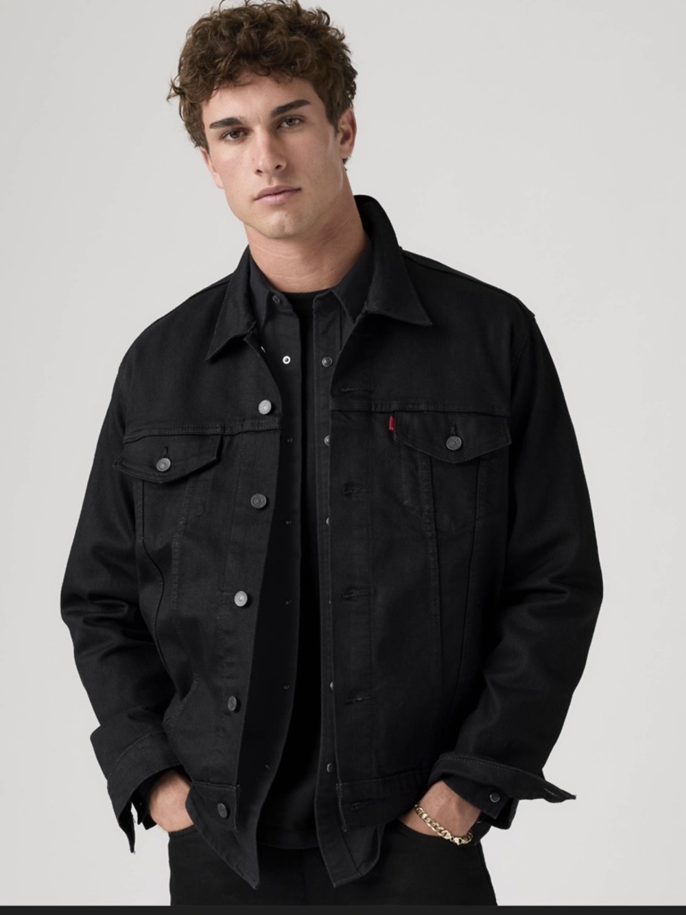 Levi’s Strauss Black Denim Jacket Pockets 2XL